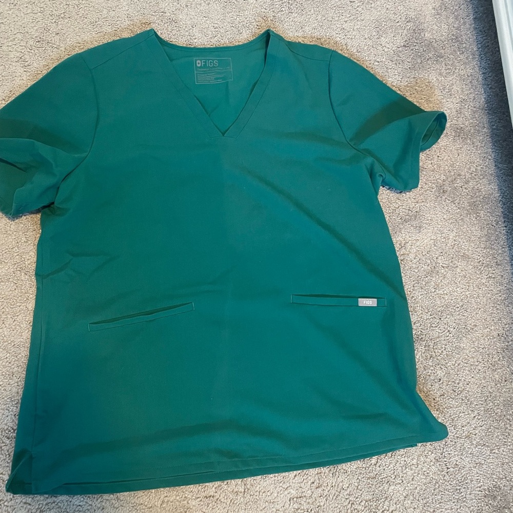 Hunter Green FIGS Scrub Top